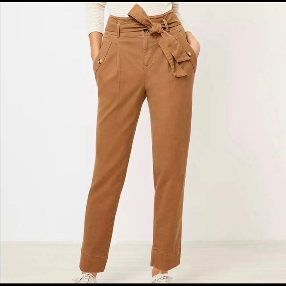 Loft Tie Waist Slim Ankle Pants